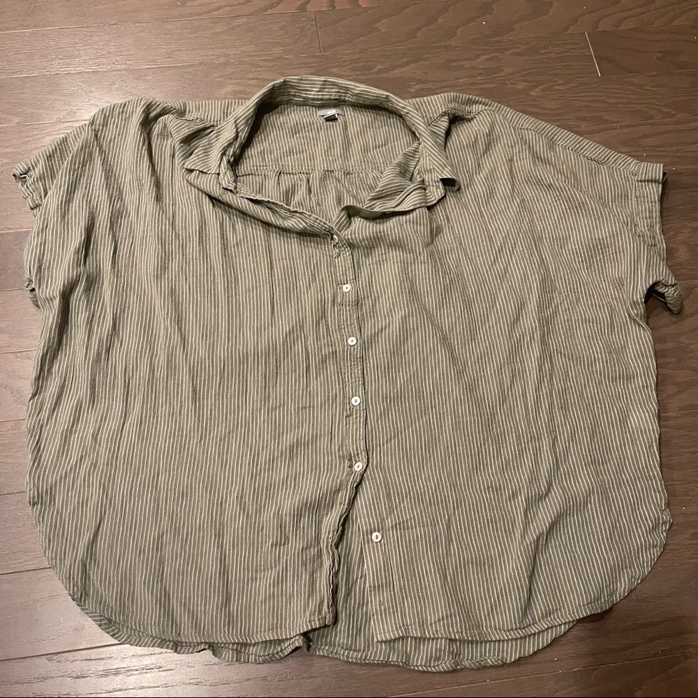Aerie oversized button up shirt sleeve shirt size XXL